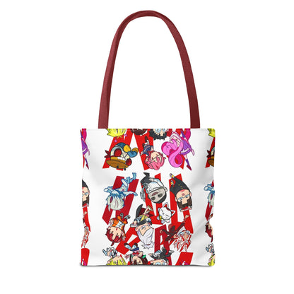 Dandadan Anime Character Collage Tote Bag — Chibi Pop Art All-Over Print