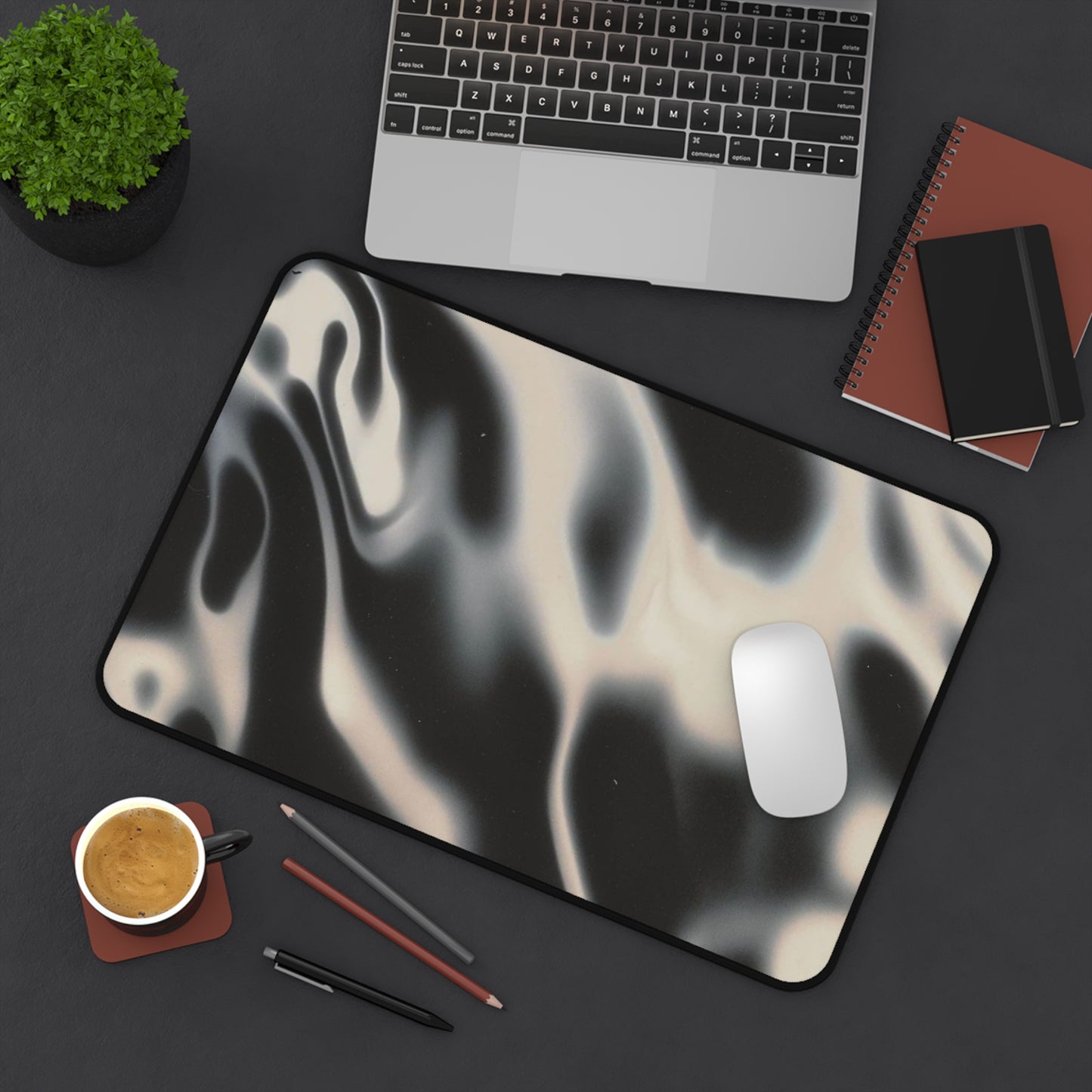 Sleek Black Desk Mat
