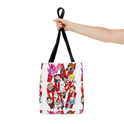Dandadan Anime Character Collage Tote Bag — Chibi Pop Art All-Over Print