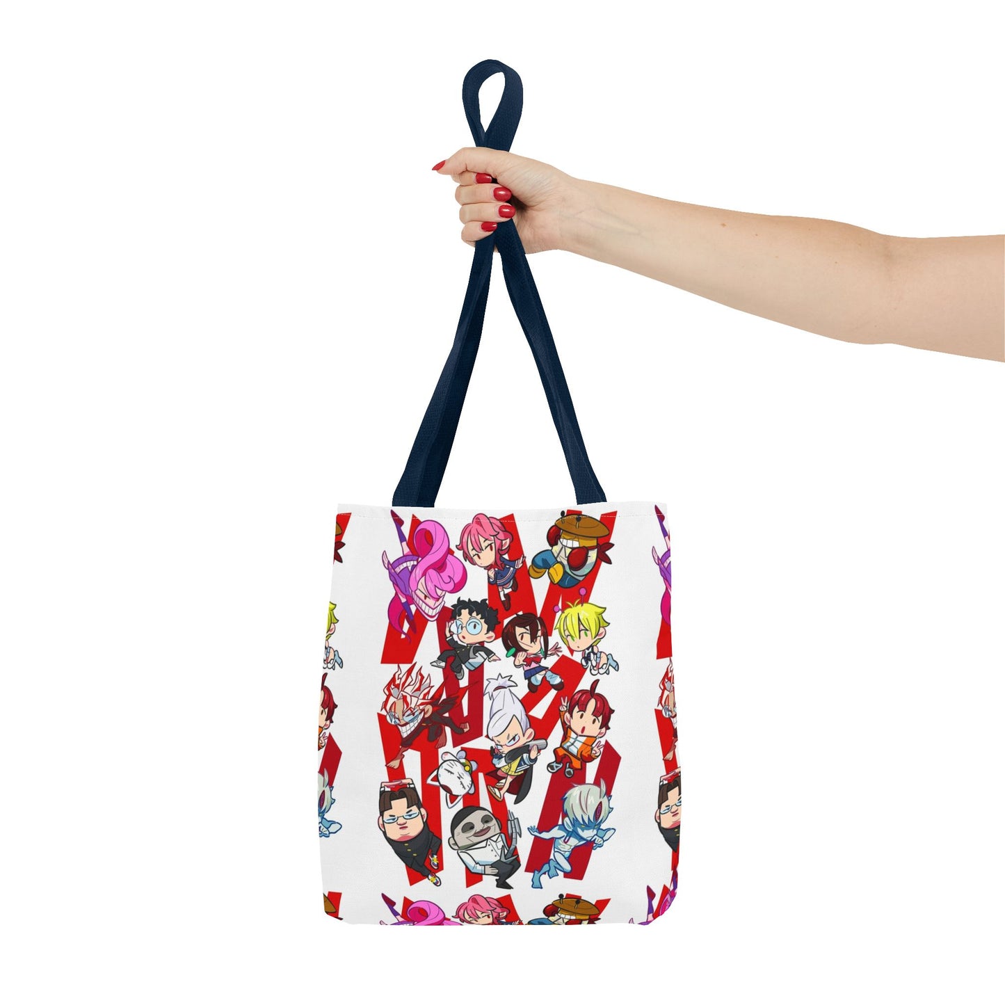 Dandadan Anime Character Collage Tote Bag — Chibi Pop Art All-Over Print