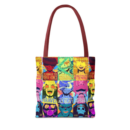One Piece Anime Colorful Pop-Art Character Tote Bag – Vibrant Anime Collage AOP