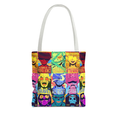 One Piece Anime Colorful Pop-Art Character Tote Bag – Vibrant Anime Collage AOP