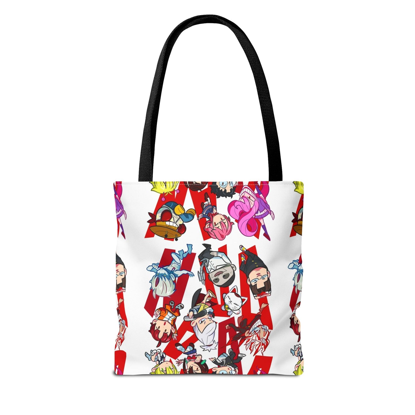 Dandadan Anime Character Collage Tote Bag — Chibi Pop Art All-Over Print