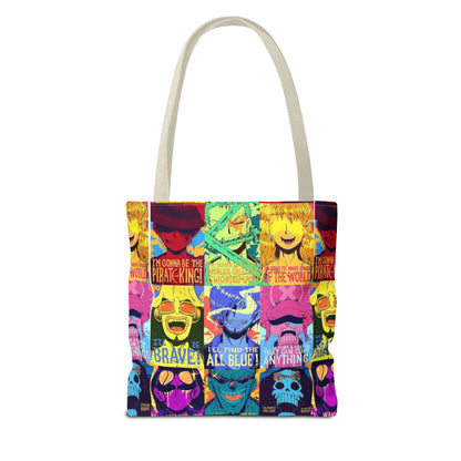 One Piece Anime Colorful Pop-Art Character Tote Bag – Vibrant Anime Collage AOP