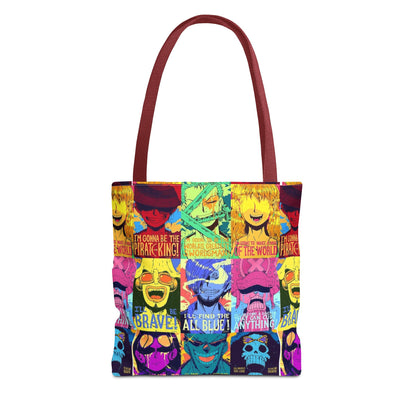 One Piece Anime Colorful Pop-Art Character Tote Bag – Vibrant Anime Collage AOP
