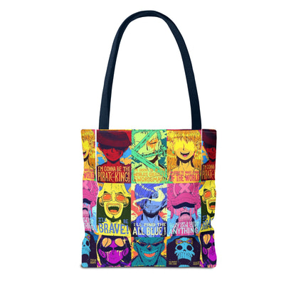 One Piece Anime Colorful Pop-Art Character Tote Bag – Vibrant Anime Collage AOP