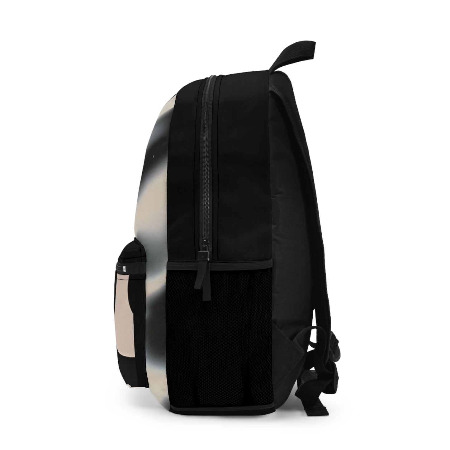 Stylish Black and Beige Abstract Backpack