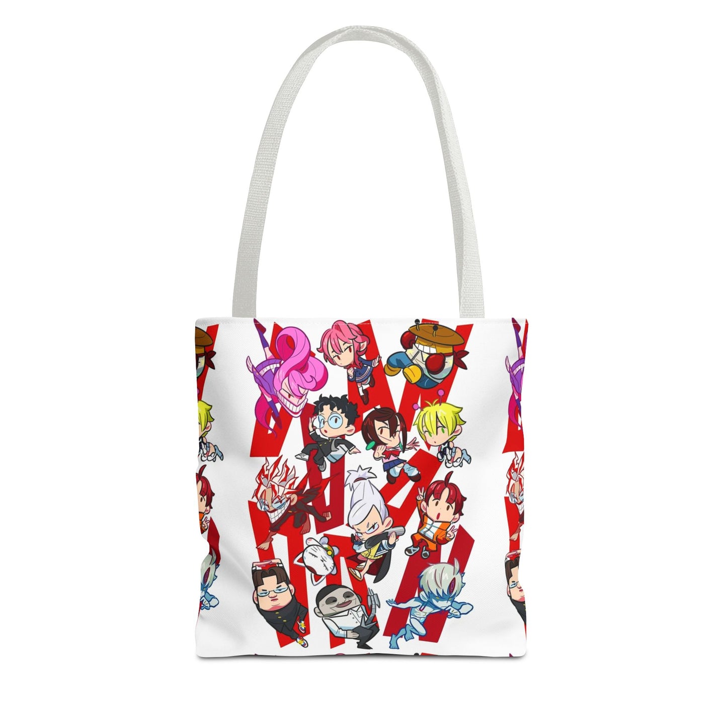 Dandadan Anime Character Collage Tote Bag — Chibi Pop Art All-Over Print