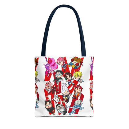 Dandadan Anime Character Collage Tote Bag — Chibi Pop Art All-Over Print