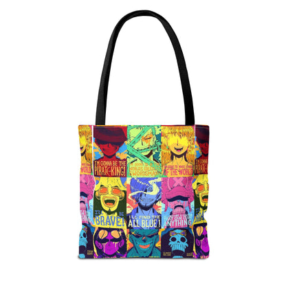 One Piece Anime Colorful Pop-Art Character Tote Bag – Vibrant Anime Collage AOP